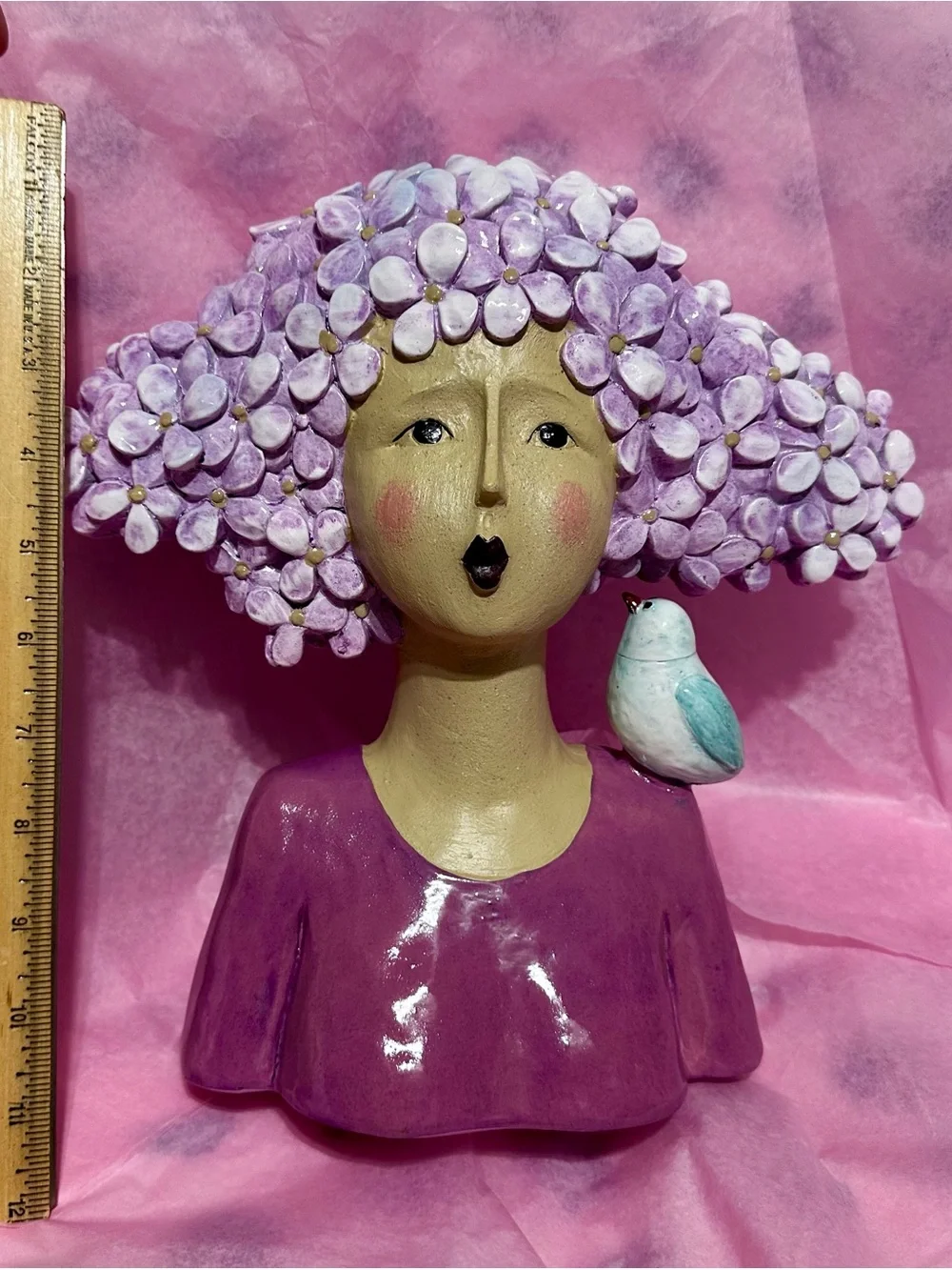 Dilicoming Modern Art Floral Head Statue Garden Bust